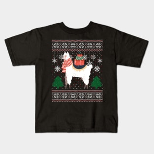 Funny Christmas Llama Women Men Ugly Xmas Sweater Kids T-Shirt